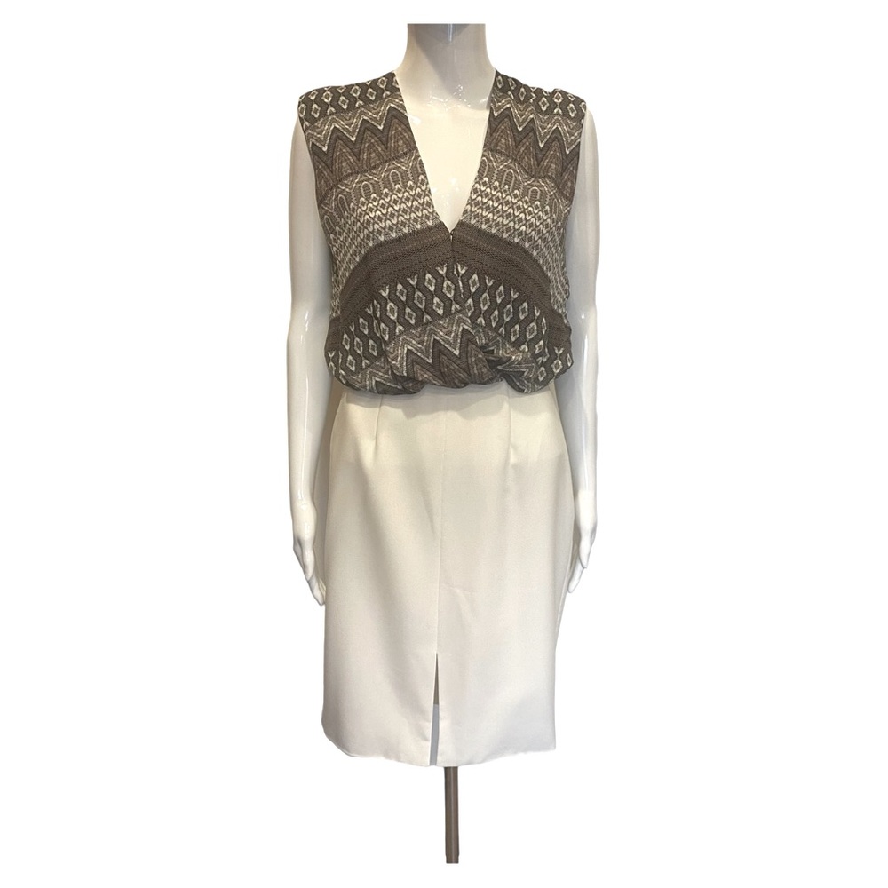 L’agence Printed sheath Dress with Front Slit Size 4